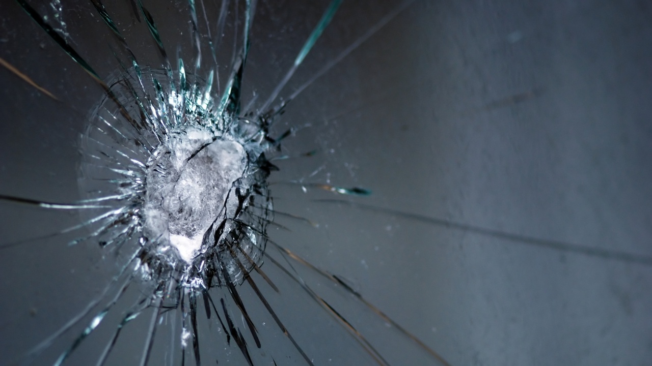 Broken Ballistic Glass